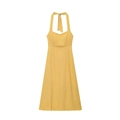 Robe d'été dos nu jaune gingembre avec nœud papillon et silhouette trapèze ajustée - S / Hauts / Jaune Tournesol