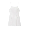 White mini camisole dress with square neckline and gathered waist details - XS / White