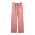 Roze wijde broek van ribgebreide stof met elastische tailleband voor dames - S / Roze Broek