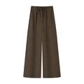 Damen Herbst Mode einfarbige weite Jogginghose mit Kordelzug und elastischem Bund - XS / Dunkelkaffee Hose
