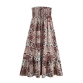 Bohemian paisley strapless jurk met elastisch lijfje en ruches aan de zoom - XS / Gedrukt