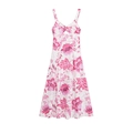 Weißes Kleid mit Blumenmuster, Cut-Out V-Ausschnitt und filigraner Lochstickerei - XS / Wie gezeigt