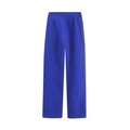 Detail of royal blue high-waisted wide-leg trousers with elegant drape and pleats - XS / Bottoms / Sapphire Blue