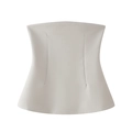 Detalle de top corsé Y2K blanco sin tirantes con costuras estructuradas y ajuste ceñido - XS / Blanco