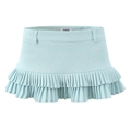 Detalle de minifalda plisada azul claro con tejido de tweed texturizado y volantes - S / Mini Falda Azul Solo (Sin Top)