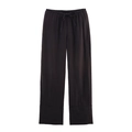 Détail du pantalon taille haute à cordon de serrage avec taille élastiquée et ourlet - S / Bottoms / Noir