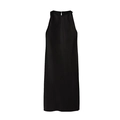 Vestido Y2K minimalista de satén negro sin mangas con detalle de botón en la espalda - S / Negro