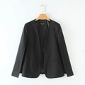 Chaqueta tipo capa negra para mujer estilo Y2K con mangas abiertas y diseño minimalista - S / Negro