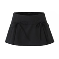 Black A-line mini skirt for women with bow ties and pleated details in size small - S / Black