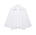 Camicia bianca casual con bottoni caratterizzata da colletto classico e due taschini - XS / Bianco