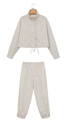 Two-piece plaid nylon set with zip-up high neck jacket and matching jogger pants - XS / Checkered Set