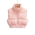 Gilet doudoune femme rose clair cintré avec col montant et ourlet côtelé pour l'hiver - Rose