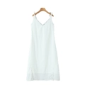 Witte vintage jurk met V-hals, kant en schouderbandjes met strikjes voor dames - S / Wit