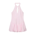 Roze halterjurk met modieuze ballonzoom en strikdetail op een strakke witte achtergrond - XS / Roze