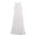 Elegantes ärmelloses weißes Spitzenkleid mit Blumenmuster und schmaler Passform für Damen - S / Weiß