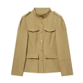 Veste style militaire kaki pour femme avec épaulettes et quatre poches à rabat - XS / Kaki
