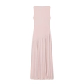 Vestido largo sin mangas rosa claro con elegante dobladillo plisado asimétrico - S / Rosa