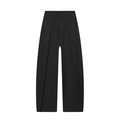 Pantalon ballon taille haute pour femme en noir avec détails plissés et coupe ample - Noir