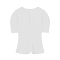 Elegante camicetta bianca a maniche corte da donna con scollo a V e maniche a sbuffo - XS / Bianco