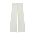 Detalle de pantalón de talle alto blanco roto con pernera ancha y caída elegante - XS / Bottoms / Blanco