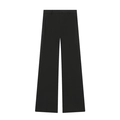 Detailed view of high-waist black wide-leg suit trousers with premium draped fabric texture - XS / Bottoms