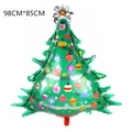 98x85cm Christmas tree foil balloon with colorful printed ornaments and silver star top - Large Christmas Tree