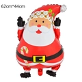 Detailed view of Santa Claus foil balloon for Christmas decor, size 62cm by 44cm - Medium Jumping Santa