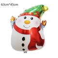 Detailed view of snowman Christmas foil balloon showing 63cm by 45cm dimensions - Jumping Snowman B