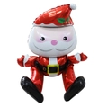 Detailed Santa Claus shaped foil balloon with vibrant red suit and holiday decorations - Assembled Santa