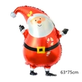Detailed Santa Claus foil balloon for Christmas decor, dimensions 63x75cm shown on white - Large Jumping Santa