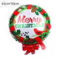 Detailed view of Merry Christmas wreath foil balloon with red bow and pine cones 63x50cm - Christmas Wreath