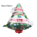 Detail of green Christmas tree foil balloon with Merry Christmas print, 66cm x 60cm size - Christmas Tree