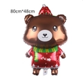 Christmas bear foil balloon with festive hat and scarf decoration, size 80cm x 48cm - Christmas Bear