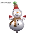 Standing snowman Christmas foil balloon with striped hat and scarf, size 100cm by 58cm - Smiling Snowman