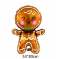 Gingerbread man aluminum foil balloon for Christmas decor in caramel color, 53x80cm - Gingerbread Man