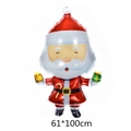 Festive Santa Claus foil balloon for Christmas decoration, measuring 61x100cm size - Santa with Gifts