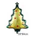 59x84cm Christmas tree foil balloon in green with yellow ornaments for holiday decoration - Christmas Tree Type B
