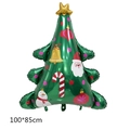 Green Christmas tree foil balloon with Santa Claus snowman print 100x85cm size - Large Christmas Tree B