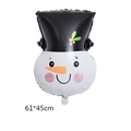 Smiling snowman foil balloon with black hat and carrot nose for Christmas decor, 61x45cm - Christmas Snowman Head
