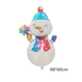 Cartoon snowman foil balloon with rainbow hat and scarf for Christmas party decor, 98x60cm - Christmas Snowman
