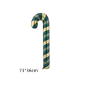 Dark green and gold candy cane foil balloon for Christmas party decor, 73x36cm size - New Christmas Candy Cane - Green