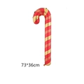 Red and gold striped candy cane foil balloon for Christmas party decoration, 73x36cm - New Christmas Candy Cane - Red