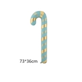 Blue and gold striped candy cane foil balloon for Christmas party decoration 73x36cm - New Christmas Candy Cane - Blue