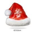 Christmas hat foil balloon with white snowflakes and red finish 65x63cm size - Christmas Hat Style