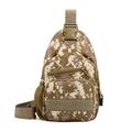 Outdoor camouflage chest bag for men in khaki digital pattern with durable nylon fabric - Desert Digital