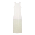 Elegante vestido blanco sin mangas con flecos largos en el dobladillo para un look chic - XS / Blanco