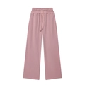 Damen Strickhose mit weitem Bein in Lavendel mit elastischem Kordelzugbund - S / Pants / Rosa