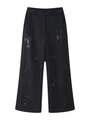 Damen-Nadelstreifenhose mit hoher Taille, weitem Bein und eleganten Pailletten-Stickereien - S / Pants