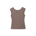Elegantes ärmelloses braunes Top mit U-Ausschnitt für Damen Frühlingsmode Design - S / Tank Tops / Dunkelbraun