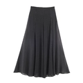 Eleganter schwarz-weißer Polka-Dot Maxirock mit hoher Taille und fließender A-Linie - XS / Skirts